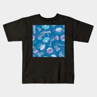 Floating Jellies Coral Blue Kids T-Shirt